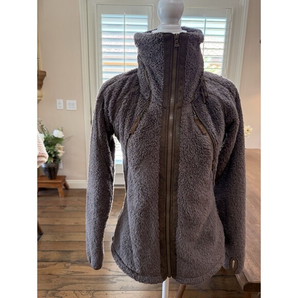 KÜHL Flight Jacket Women’s S Breen Sherpa Fleece Full Zip Hooded Outdoor Cozy - Picture 4 of 16